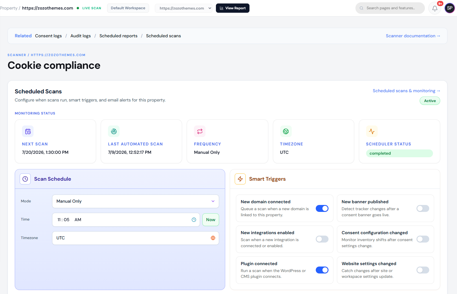 Scanner — Scheduled scans for recurring crawls Scanner — Scheduled scans for recurring crawls